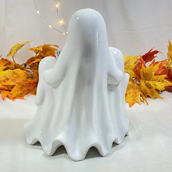 Hallow Home Ceramic Led Light Up Spooky Ghost Trio Halloween Decor 11" New - Picture 5 of 7